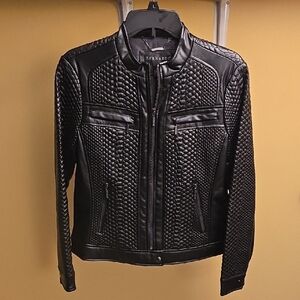 Bernardo Black Textured Leather Jacket
